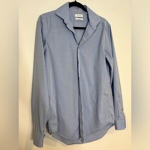 Calvin Klein Blue Slim Fit Button Down Shirt Size 15 34/35